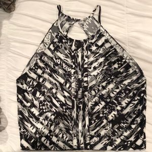 Parker black and white crop top
